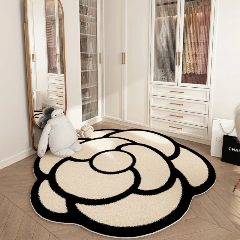 Simple Living Room Decoration Shaped Carpet Light Luxury Round Floor Mat Irregular Plush Lounge Rug Fluffy Soft Rugs for Bedroom