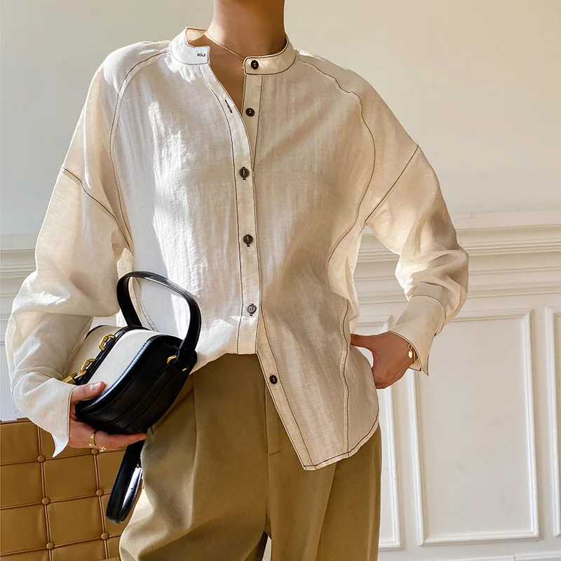 

Осенние новые женские свободные длинные све айт Simple Faion Briti Sle из хлопка и льна, женские премиальные айссы