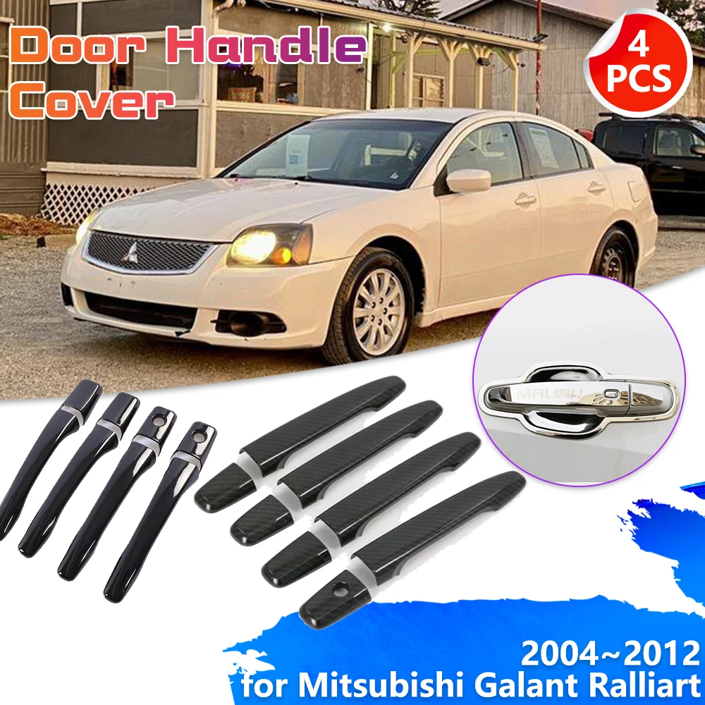 

Chrome Carbon Fiber Door Handle for Mitsubishi Galant 380 Ralliart 2004~2012 Key Decoration Cover Trim Sticker Cap Accessories
