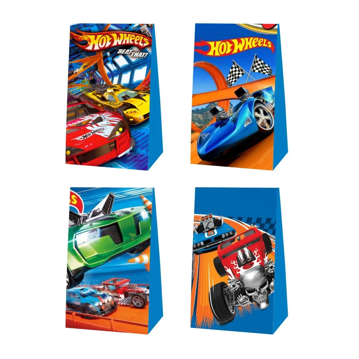 Hot Wheels Birthday Party Supplies Race Car Theme Candy Bag Snack Goody Cardboard Boxes Gifts Favors Bags for Kids Baby Shower