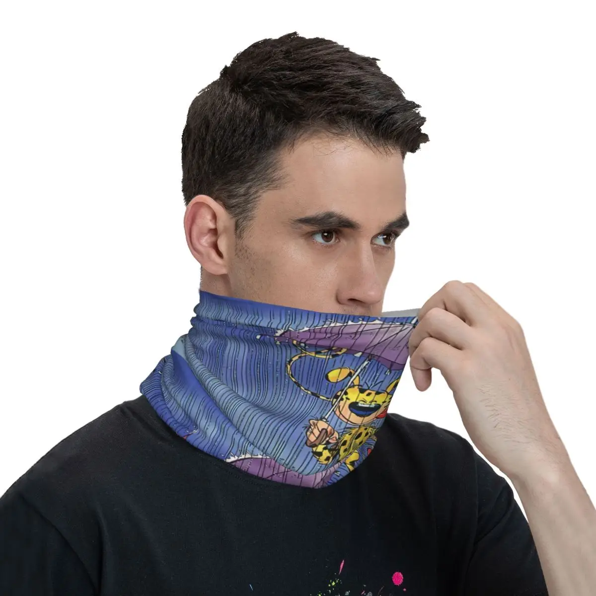 Enjoying A Rainy Day Scarf Neckerchief Neck Face Mask Polyester