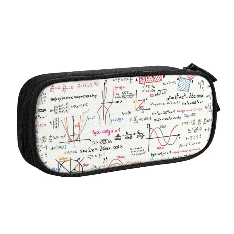 Custom Mathematics Formulas Math Numbers Pencil Case Boys Big Capacity Geek Science Puzzle Pencil Bag Pouch Students Stationery