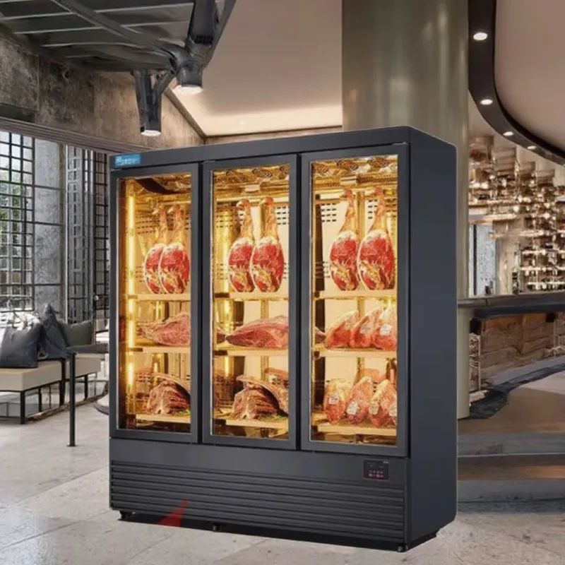 

3-Doors Luxury Fresh-keeping Cabinet Single-Temperature Vertical Freezer with Glass Door Showcase Display for Beef Meat