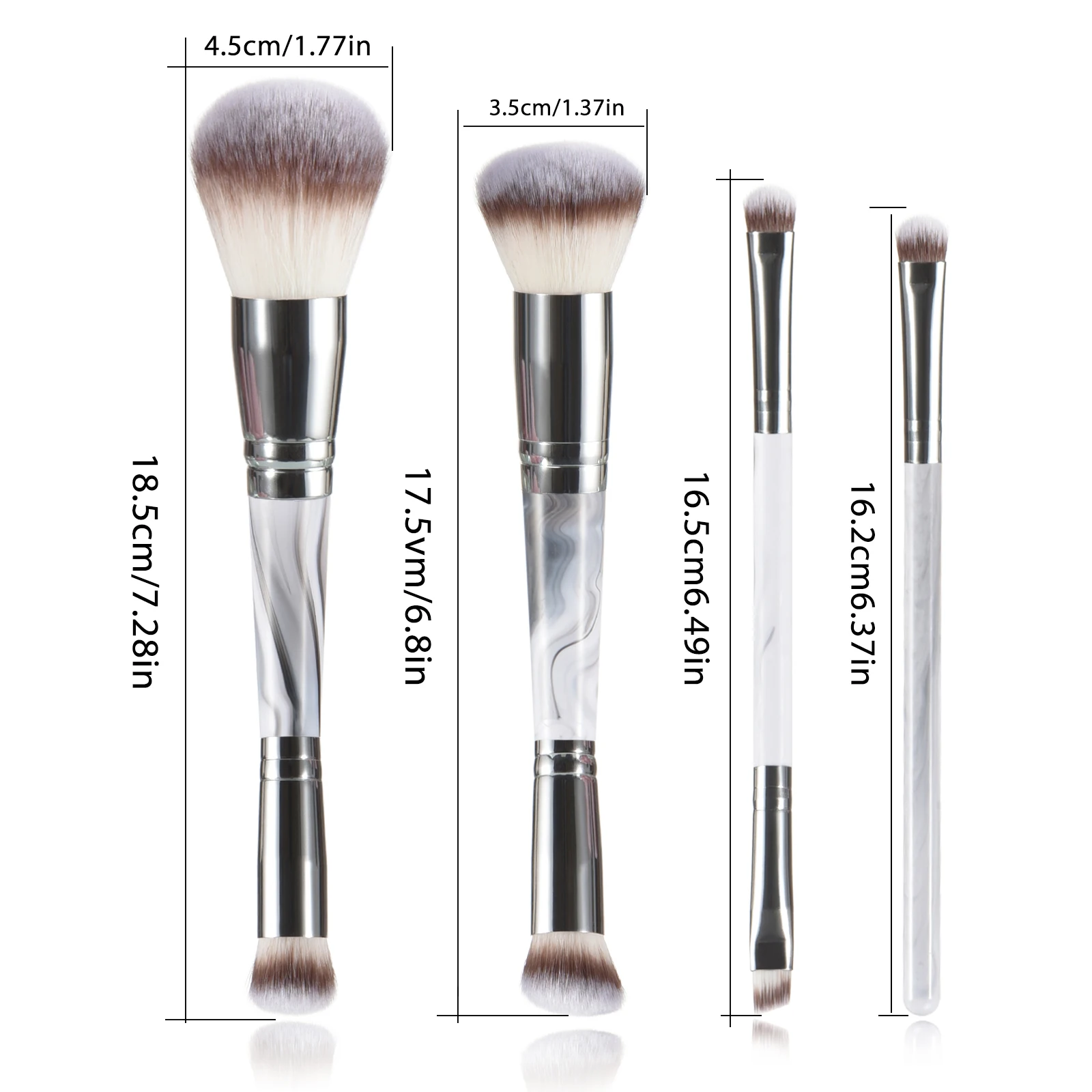 Pennello per trucco A doppia testa singolo pennello per fondotinta in polvere sfusa pennello per sopracciglia ombretto uno strumento per il trucco multiuso