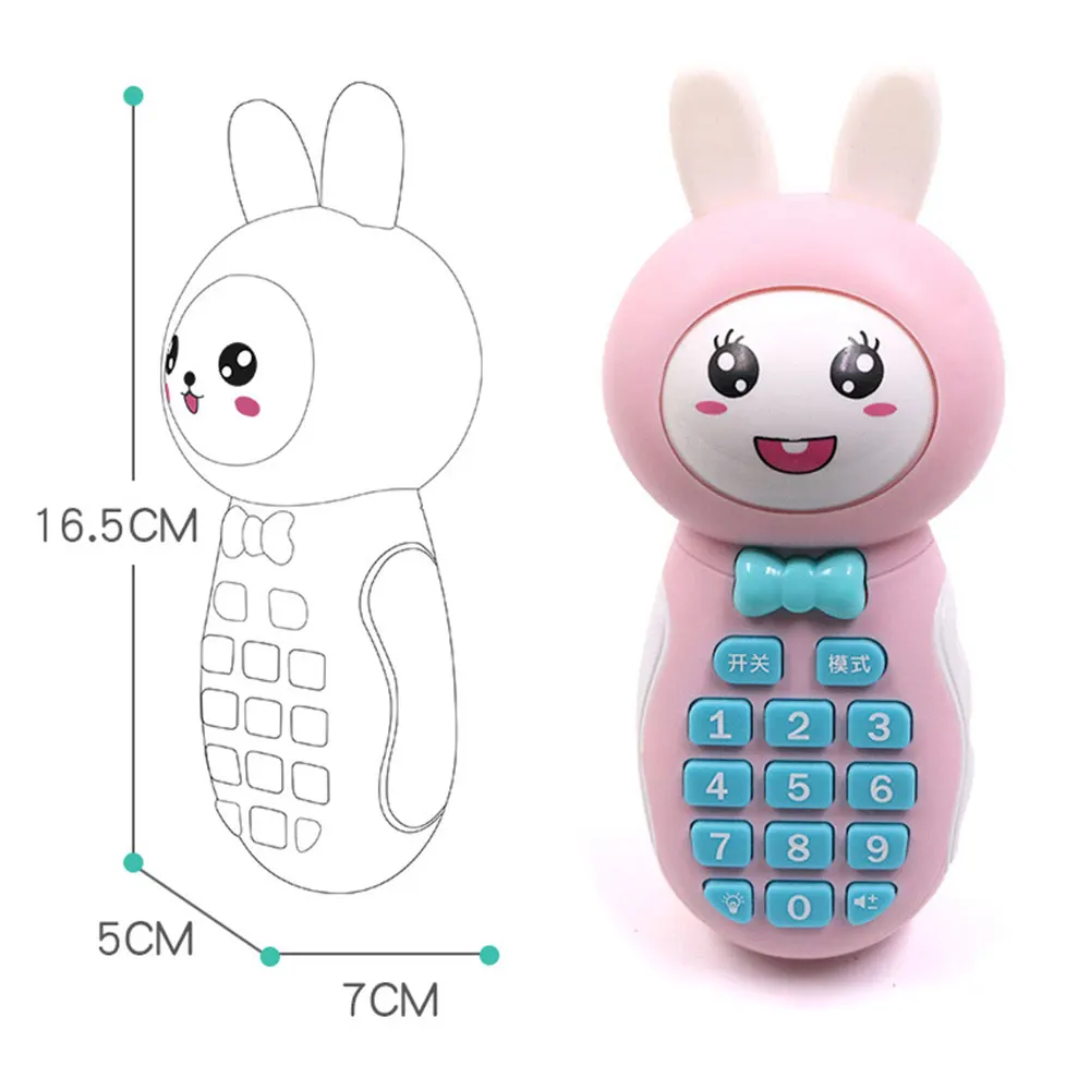 Baby Chewing Phone Early Education Cartoon Cute Funny Expression Cartoon Cute Rabbit Music Mobile Phone Educational