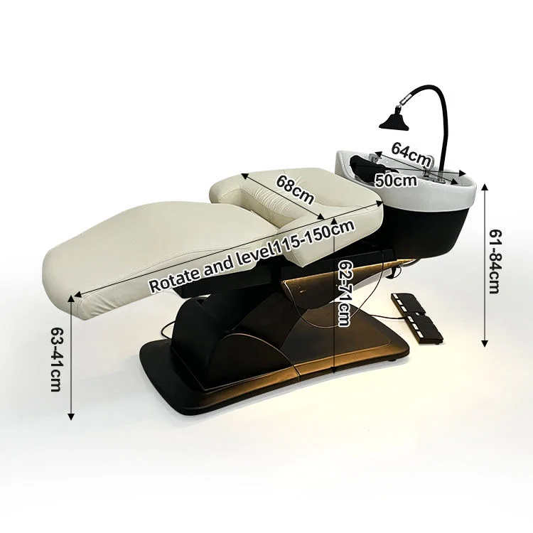 Hot Sale Salon Shampoo Chair with Massage Eco-Friendly Head Spa Shampoo Bed PU Leather Comfortable Beauty Salon Salon Furniture 5