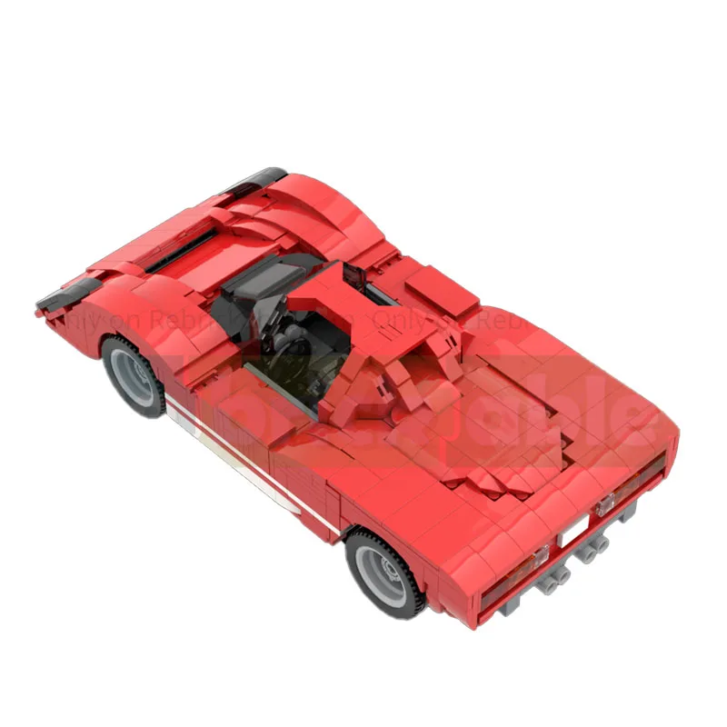 MOC-230823 Rosso Iconico Auto Sportive Da Corsa Blocchi Modello 1047 PartsMOC Creativo Ragazzi Bambini Compleanno Building Blocks Giocattolo Regalo