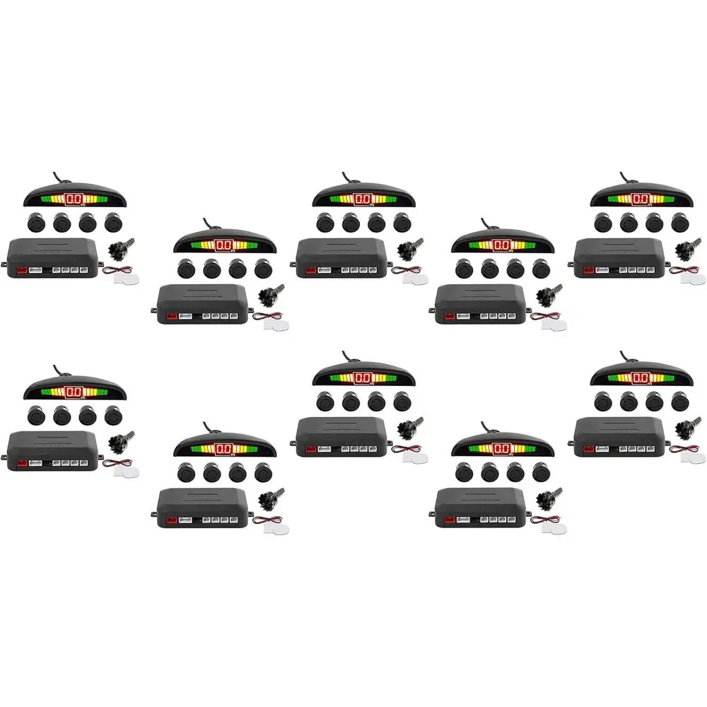 

New 4 Parking SensLED Display Car Reverse Backup RaSystem 10 Pack