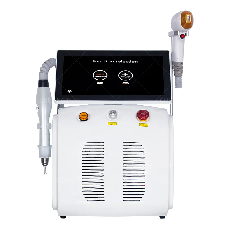 Laser a diodi 2 in 1 e laser a picosecondi 808 Depilazione laser a diodi e decolorazione Macchina per la rimozione dei tatuaggi 3500W Salon Home