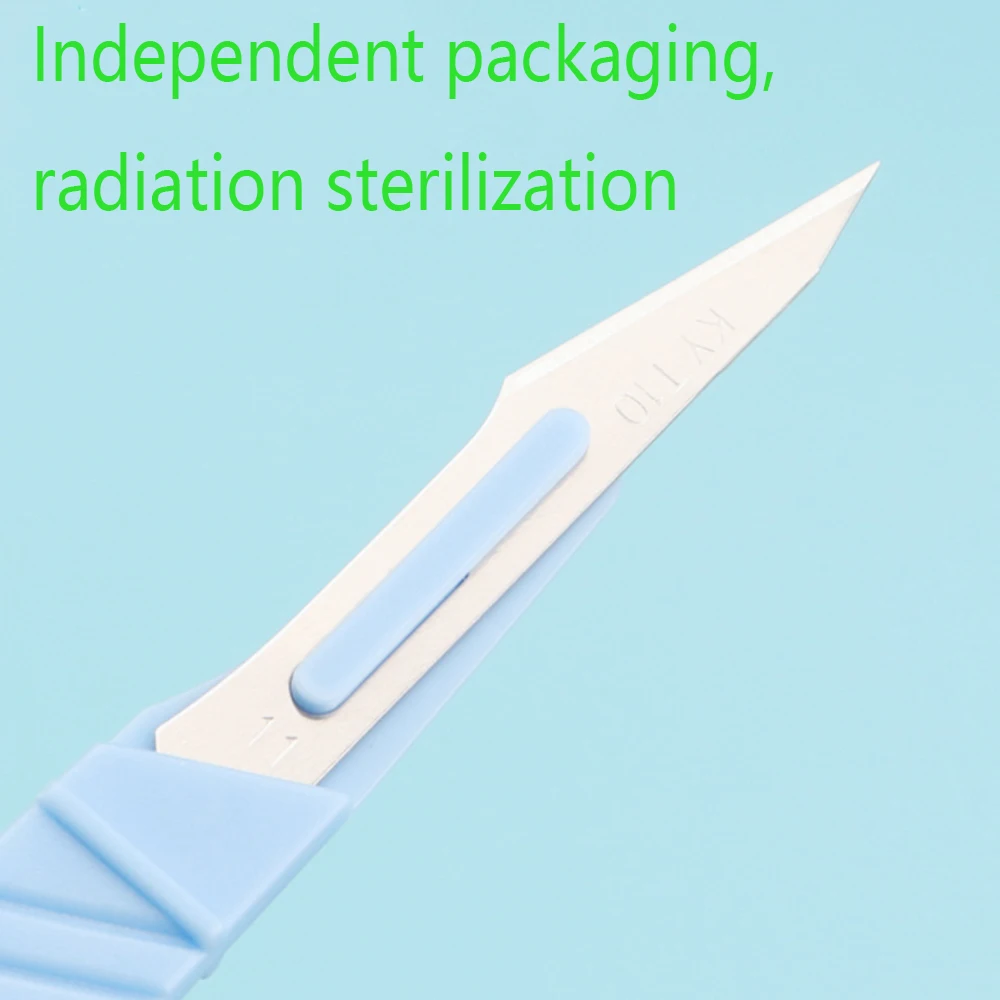 10PCS  11 # 15 # Disposable Sterile Scalpel Radiation Sterilization Plastic Handle DIY Tool Animal Surgical Knife