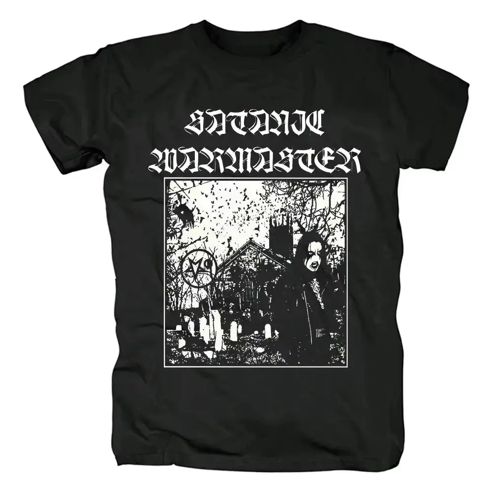 Gothic Tops Satanic Warmaster Black Heavy Metal Short Sleeve Cotton Tee Casual Vintage Tops Harajuku Streetwear Print T-shirt