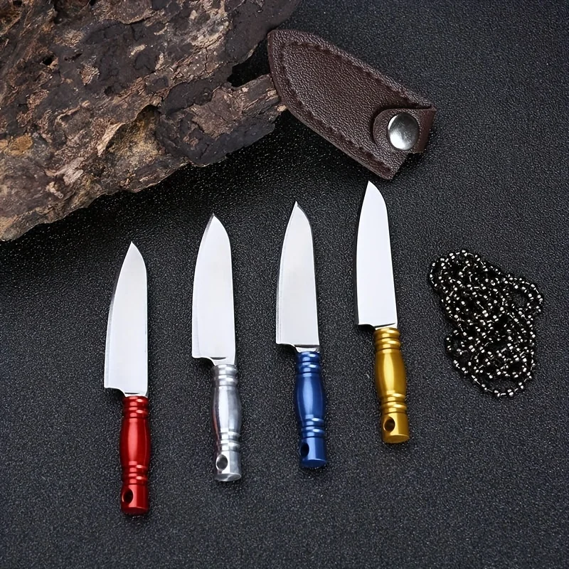 Mini Color Kitchen Knife Outdoor Camping Knife Portable Keychain Pendant Sharp Fruit Knife Carry-on Gift Open Delivery Tool