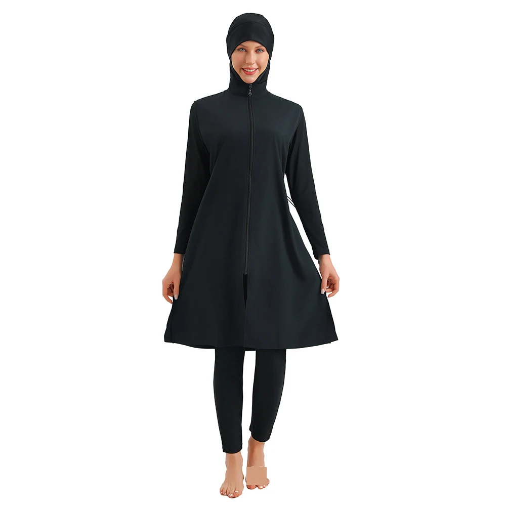 Maillot De Bain Femme Musulman Burkini femmes musulmanes Hijab maillots De Bain fermeture éclair sport Maillot De Bain modeste hauts De bain pantalons Islam bain