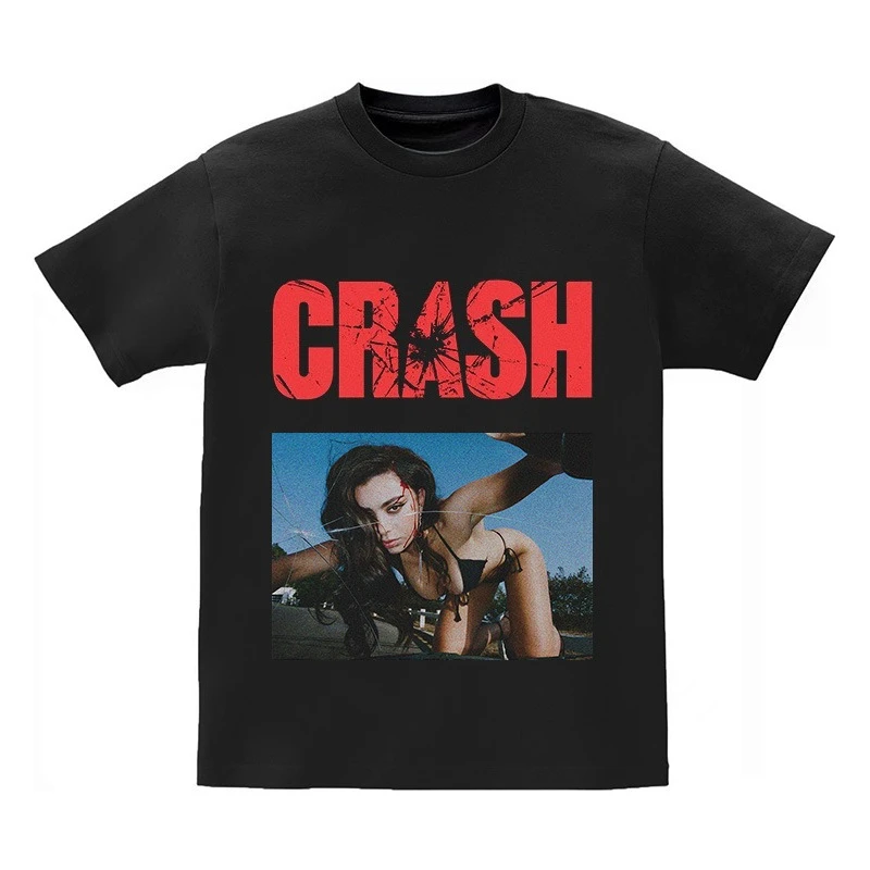 

Футболка Charli XCX Crash The Live Tour, хлопковая футболка для мужчин и женщин, уличная одежда в стиле хип-хоп, хлопковая летняя футболка с короткими рукавами