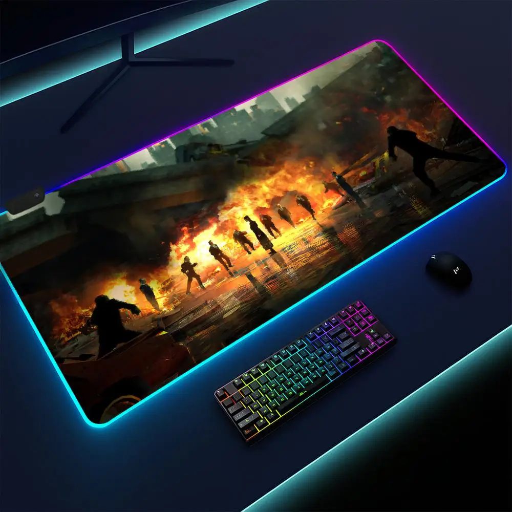 The Matrix Mouse Pad Gaming mat, LED lighted, non-slip base, waterproof, large deskpad, soft surface