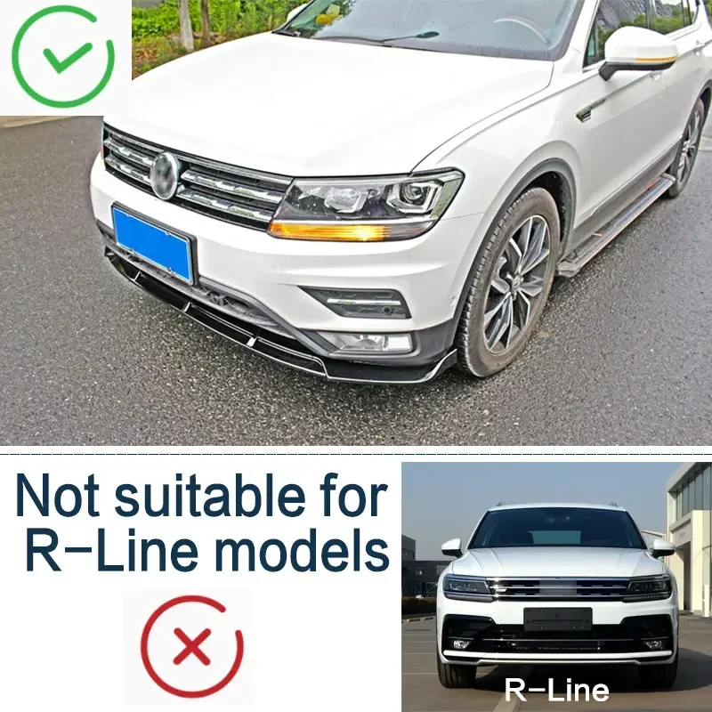 Rozdzielacz przedniego zderzaka do Volkswagen Tiguan 17-20 Dyfuzor warg Spoiler Spódnica Zestaw karoserii Listwa ozdobna Łopata