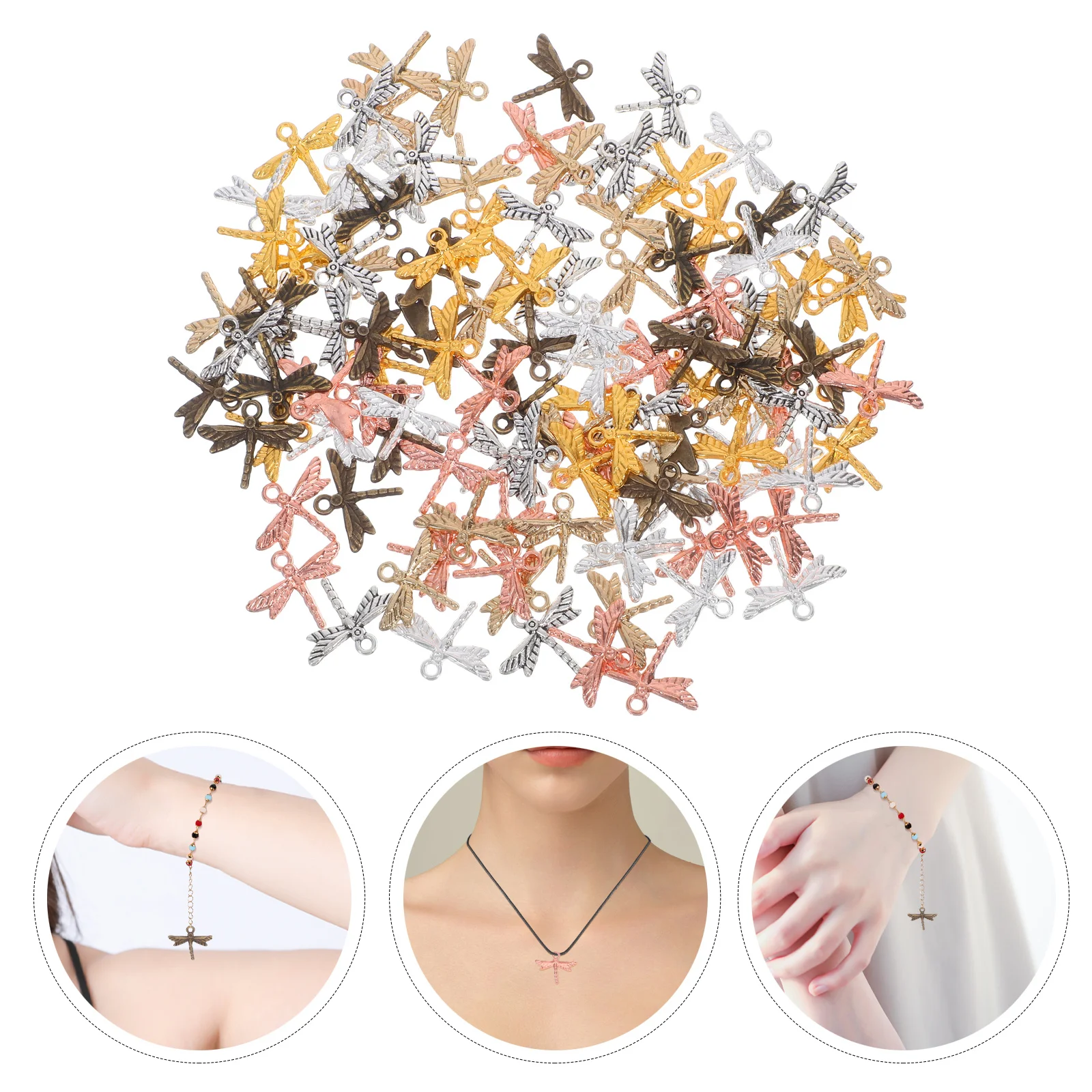 

120 шт., винтажные подвески в виде стрекозы, подвески для изготовления ювелирных изделий, ожерелья, серьги, браслеты, аксессуары для рукоделия