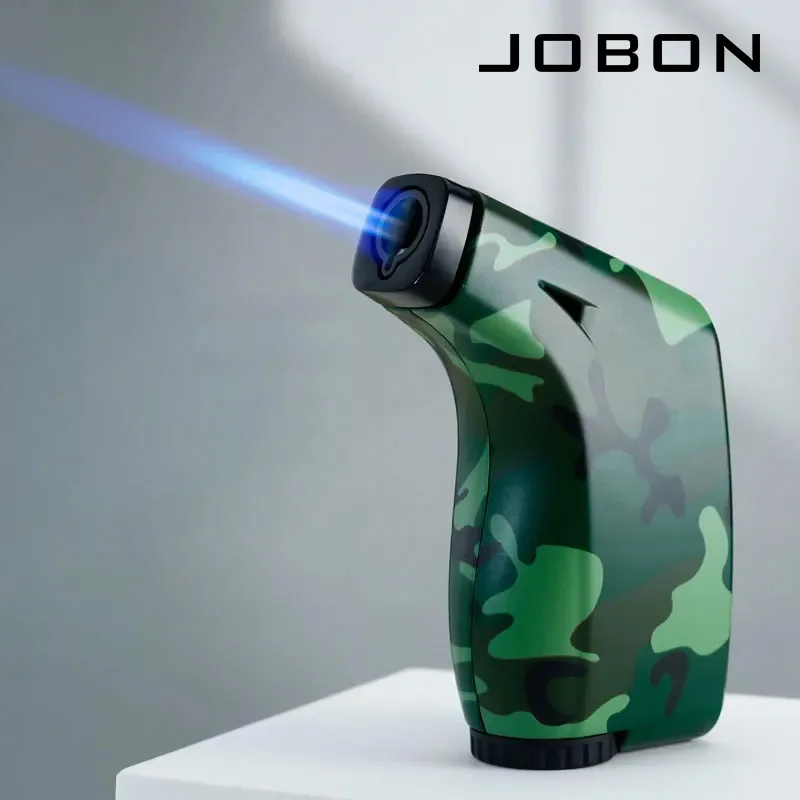 JOBON Single Flame Blue Flame Inflatable Lighter, Adjustable Flame, One Key Locking Flame Design, Can be Used Inverted, Compact