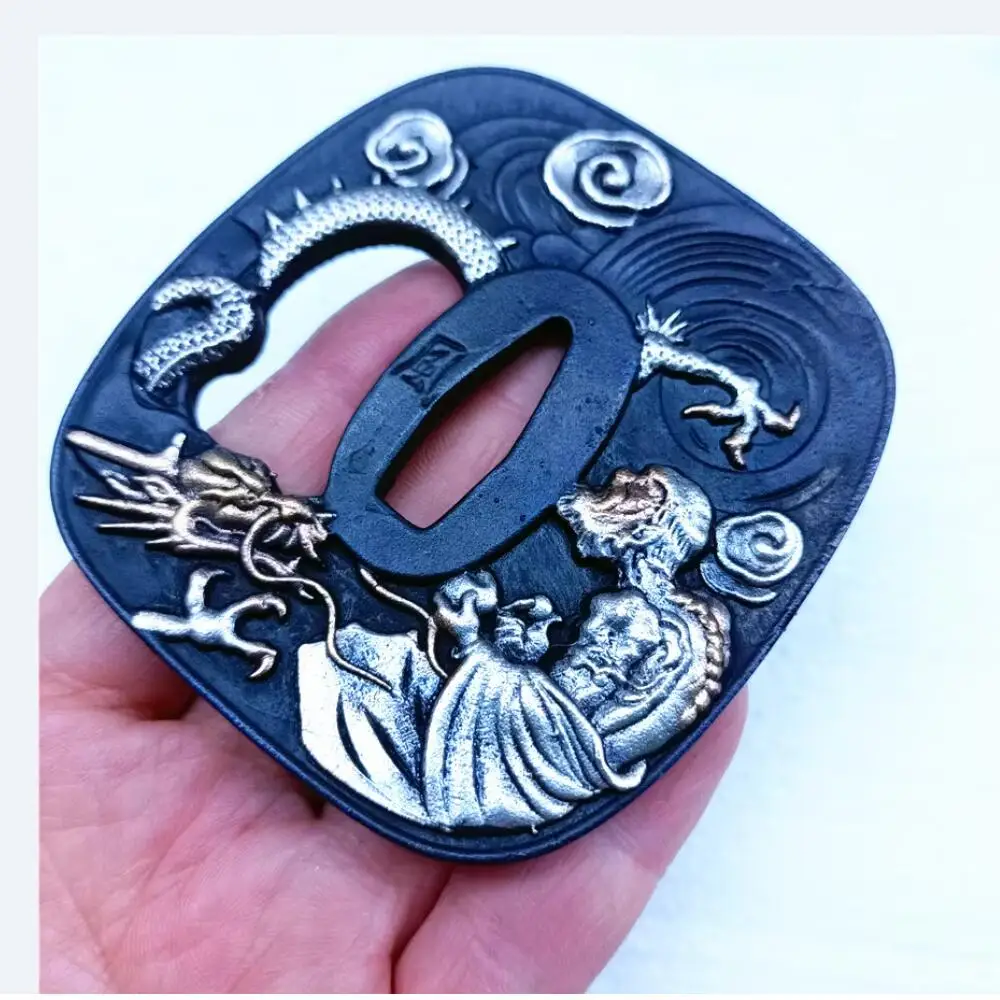 ensemble-dragon-en-cuivre-tsuba-menuki-fuchi-kashira-pour-epee-japonaise-samourai-katana-plaque-or-et-argent-wakizashi-raccords-de-bricolage