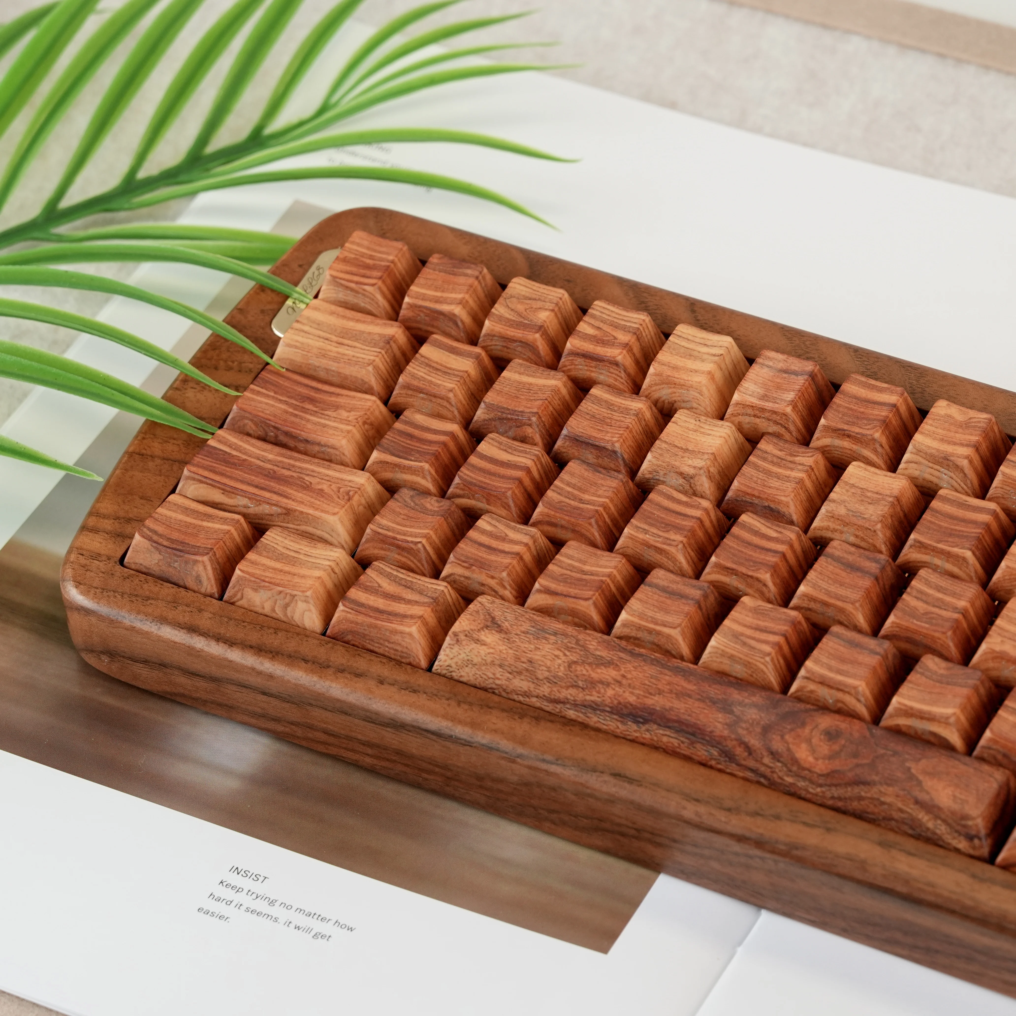 Wood Grain Shine Through Custom Keycaps, Retro Dye Sub Double Shot Key Caps Set 130 Keys Cherry Profile for Mechanical Keyboard