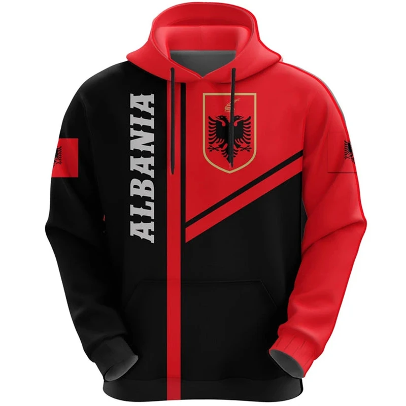 Albanien Flagge Karte Grafik Sweatshirts neu in Hoodies Amp Trainings anzug Mode Sport Pullover Adler 3D gedruckt Hoodies für Männer Tops