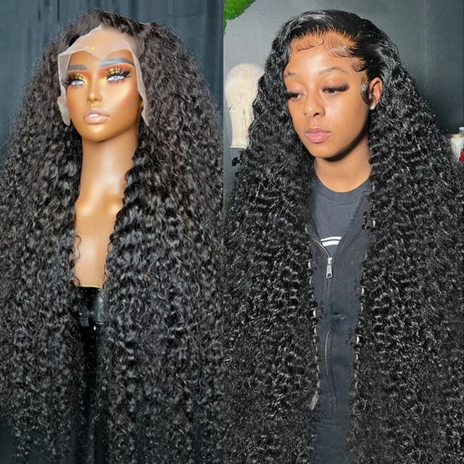 

13x4 HD Transparent Water Wave Lace Front Human Hair Wigs For Black Women Malaysian Deep Curly Wave Lace Closure Human Hair Wigs