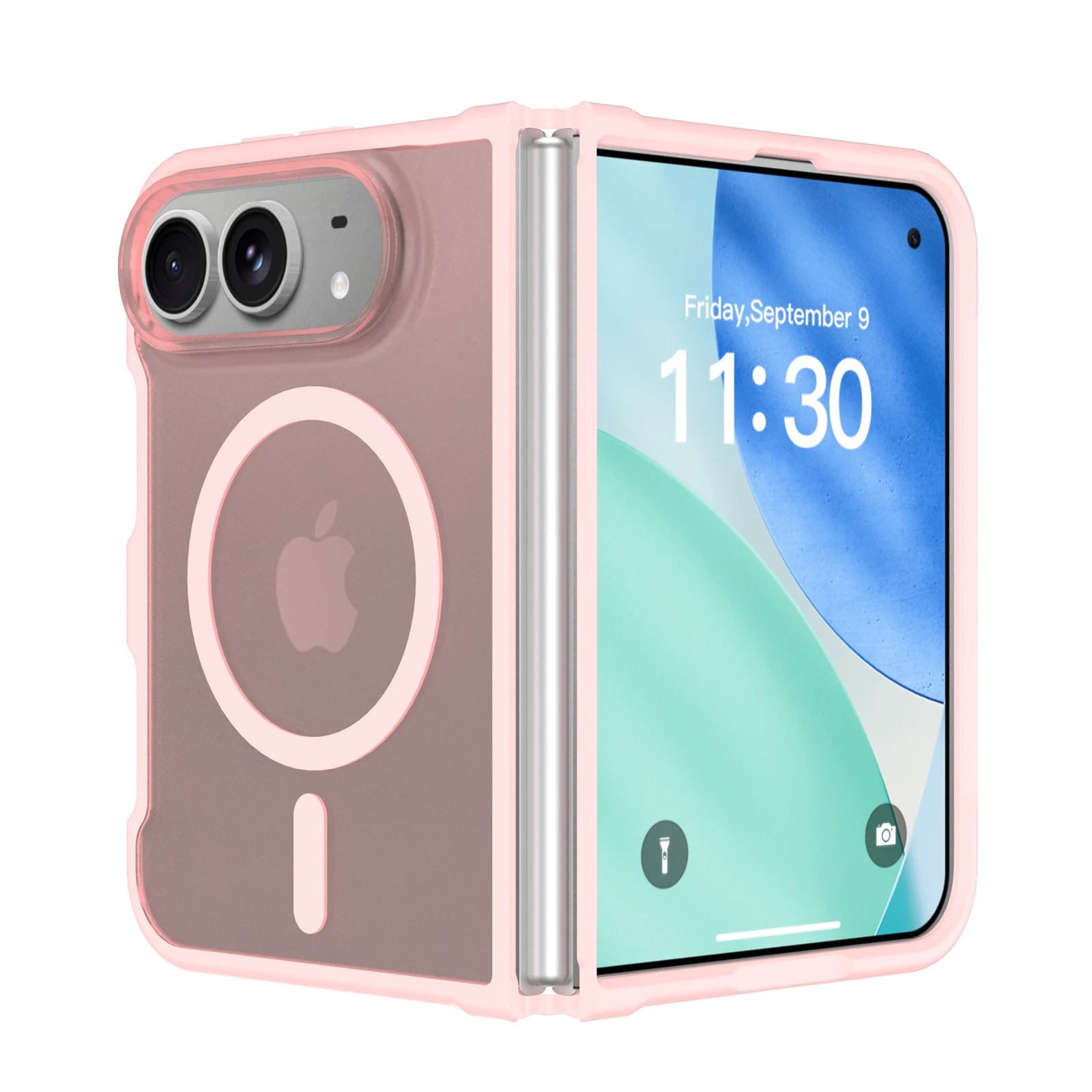 Für iPhone Duo Hülle Leistungsstarke Magnetische Saugkraft Hartschale TPU+PC Matt Anti-Sturz Handyhülle Transluzent Mattiert – Detail 2