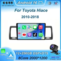 Android 16 Carplay Auto For Toyota Hiace 2010-2018 Car Radio Multimedia Video Player Head Unit GPS Navigation Stereo 2din 2 DIN