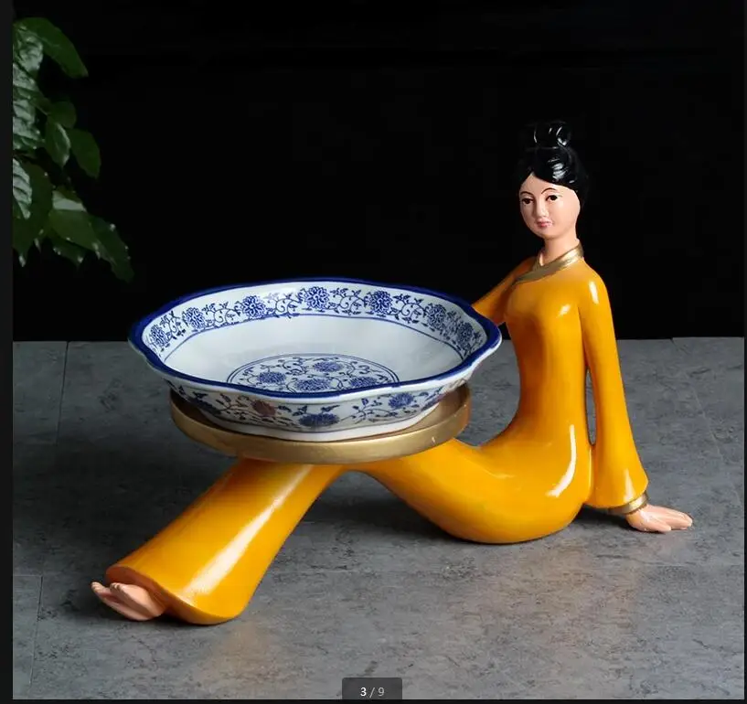 

Resin Base Ceramic Plate Dinner Decorative Plates Fruit Dish Salad Bowl Dessert Cake Pan Display Tray Decoration Crafts