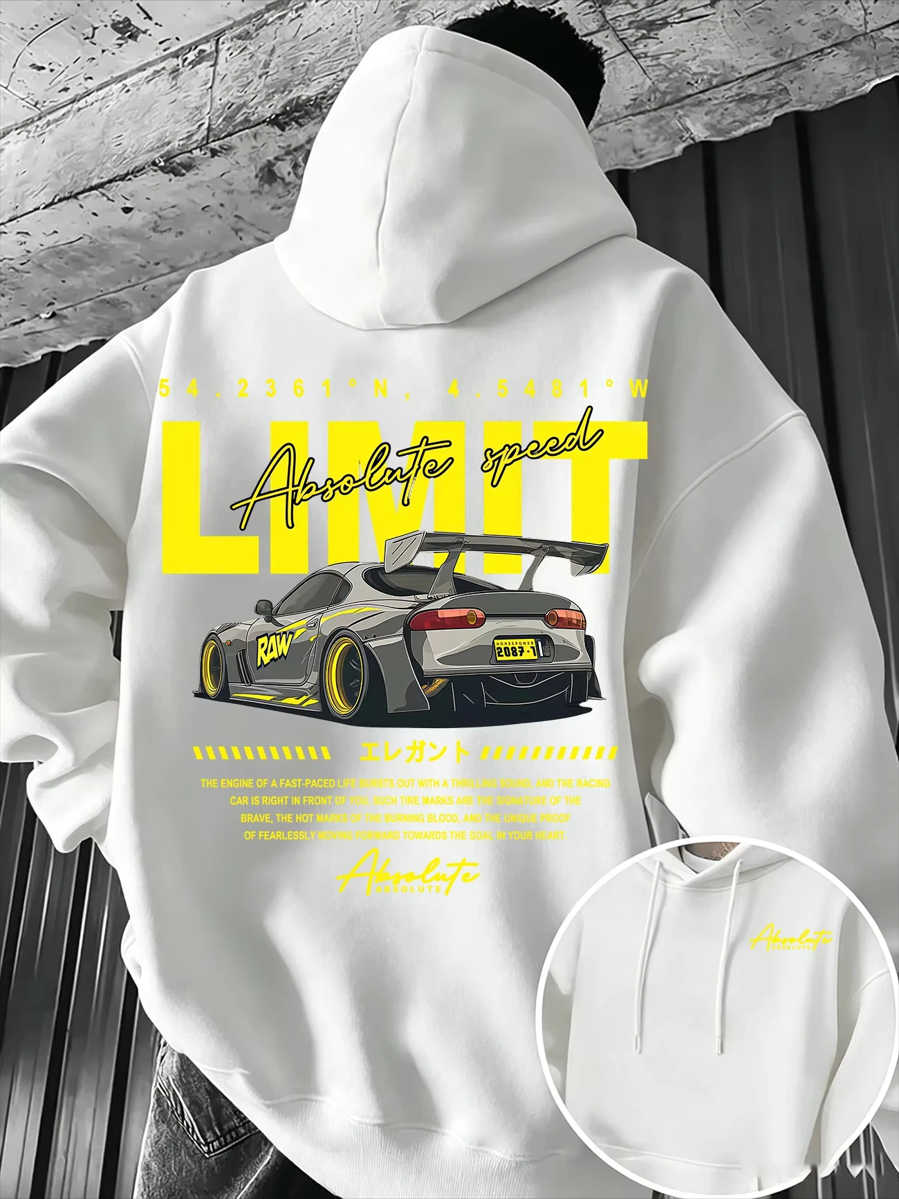 2026 Hoodie Men Modified JDM Race Car Letter Print Fleece Warm Pullover Sweatshirt Street Style Autumn Winter