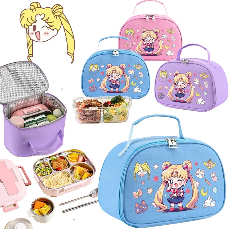 

Ручная сумка для ланча Сейлор Мун, аниме, студенческая изолированная сумка для еды, толстая алюминиевая фольга, портативная сумка для офисного работника, бенто