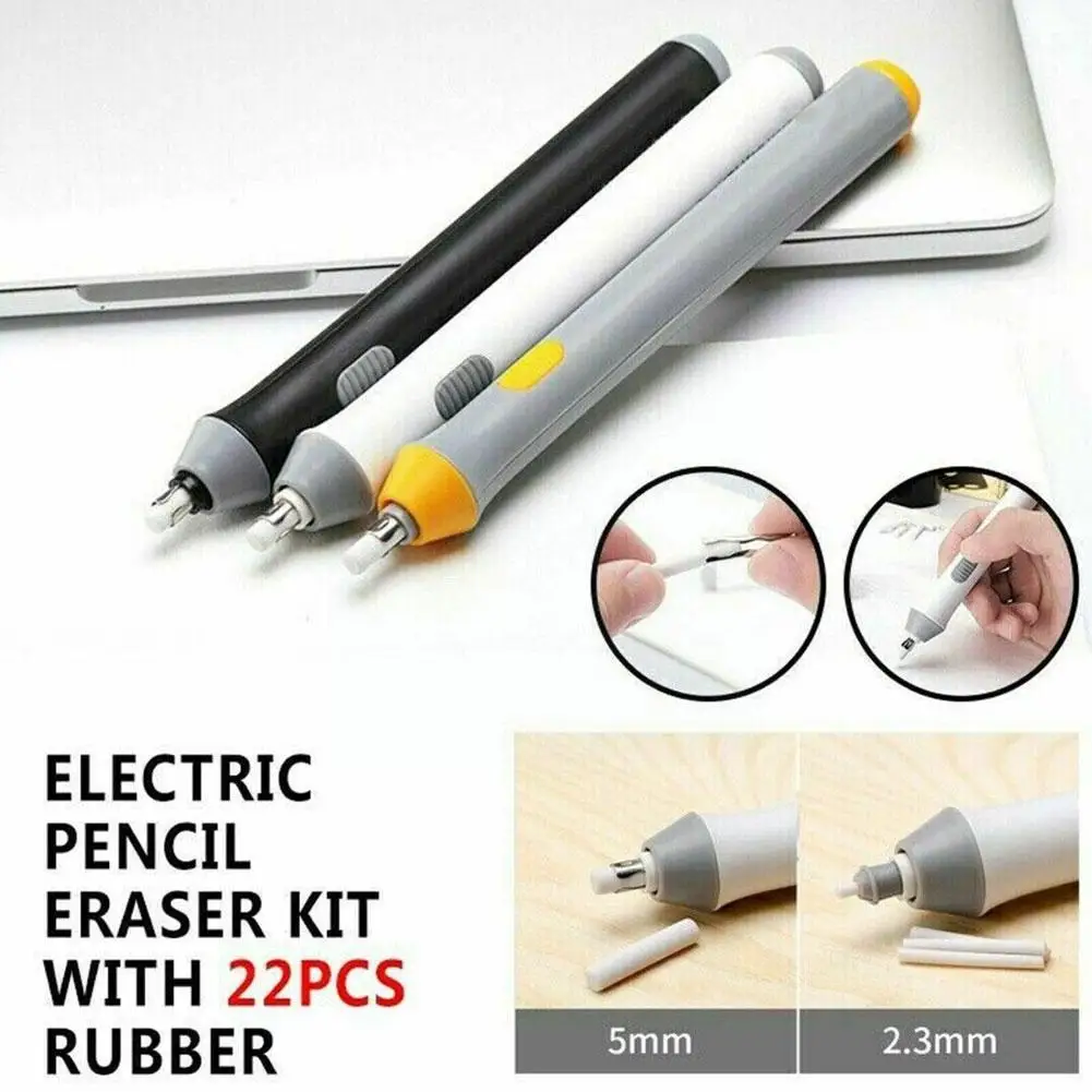 Adjustable Electric Pencil Eraser Kit Battery Operated Highlights Erasing Effects For Sketch Drawing with 22pcs Rubber Refi T5A9