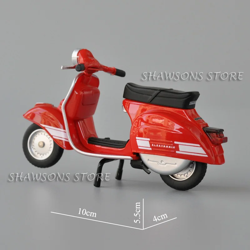 1:18 Scale Diecast Motorcycle Model Toy 1976 Vespa 200 Rally Miniature Replica Collectible