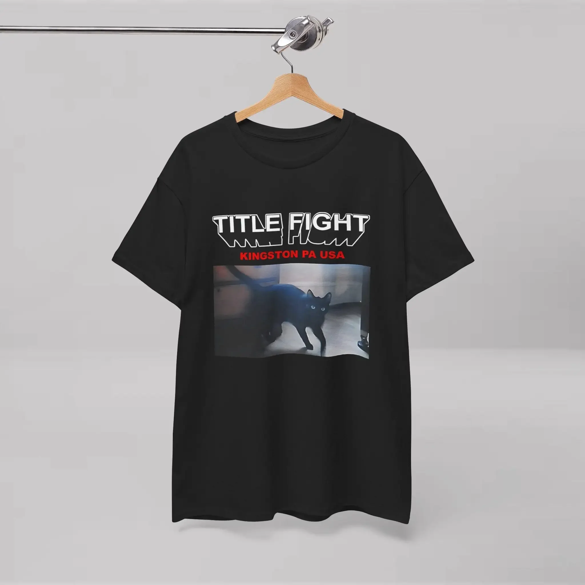 Title Fight T Shirt Kingston PA Cat Alternative Band Merch for Joyce Manor Basement Pavement Tigers Jaw