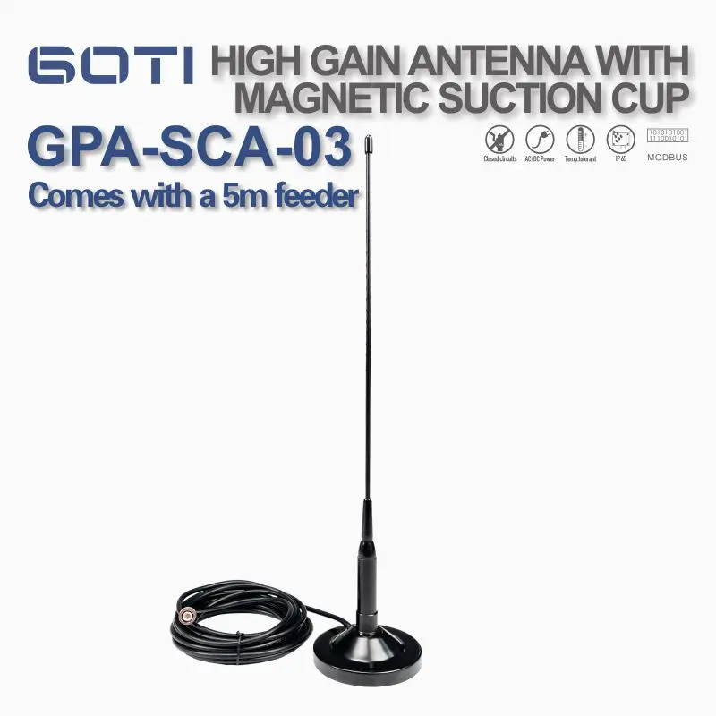 GOTI High Gain Sucker Antenna Wireless Industrial Remote Control Receiver Eextended Control Distance Magnetic GPA-SCA-03