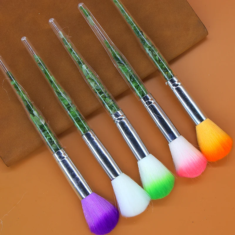 5 Pcs/Lot Natural Stones Crystal Makeup Brush Set Eye Shadow Foundation Women Cosmetic Powder Blush Blending Beauty Make Up Tool