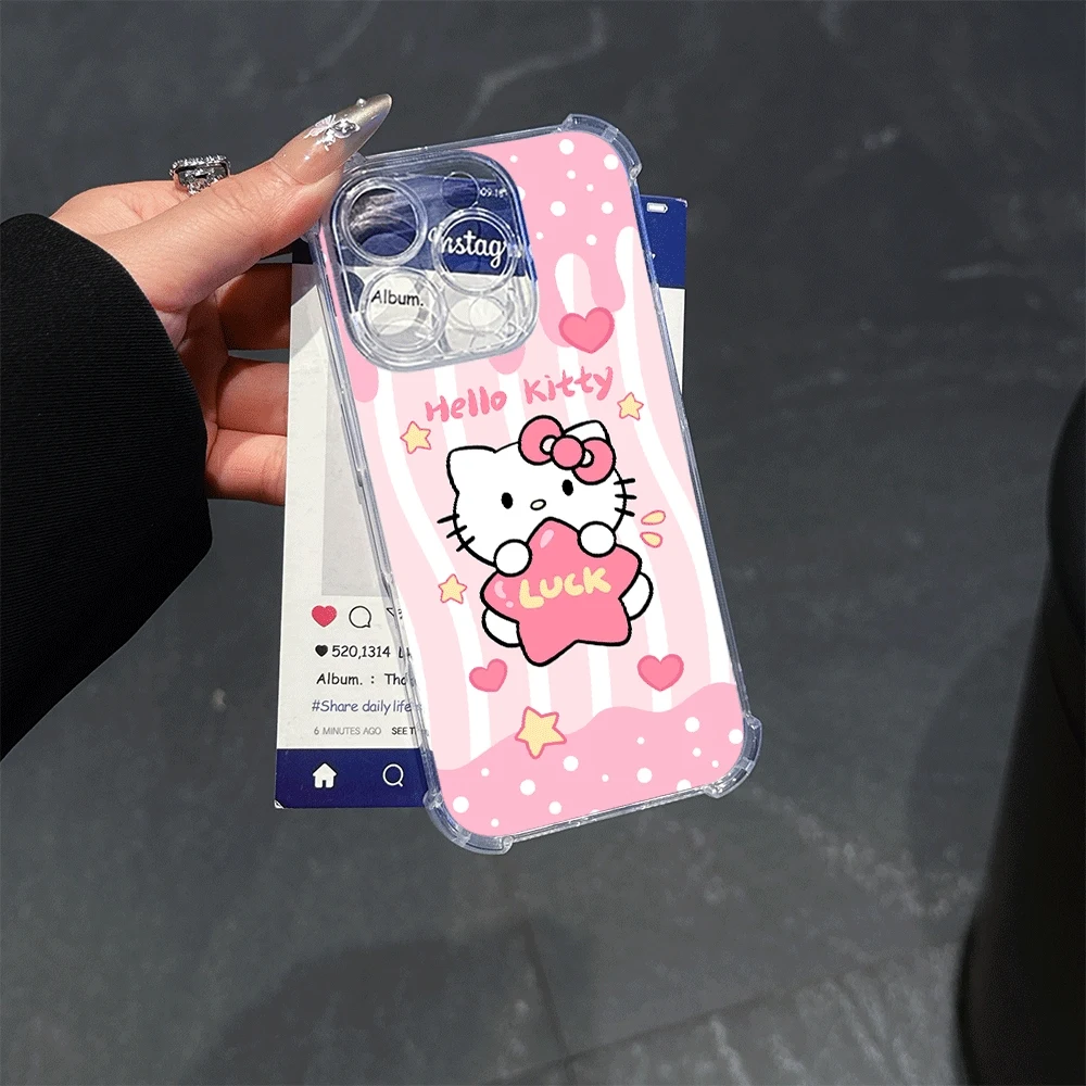 산리오 KT 아이폰14 Pro, 아이폰 16/15/14/13/12/11/x/xs/xs Max용 소프트 폰 케이스, 소녀들을 위한 헬로키티 귀여운 선물