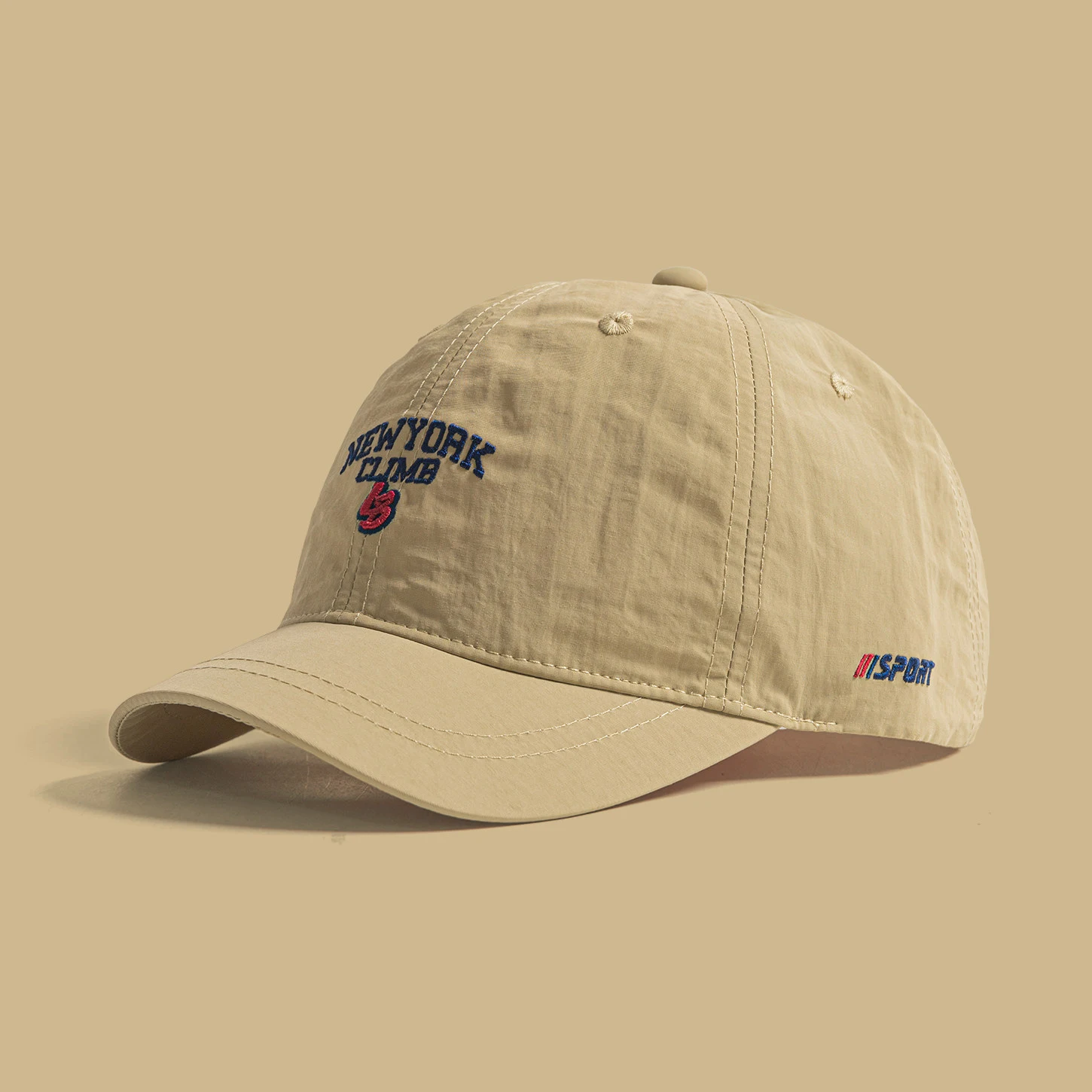 Simple trendy letter-stitched short-brim baseball cap for spring and summer, a pair for couples, quick-drying beanie hat