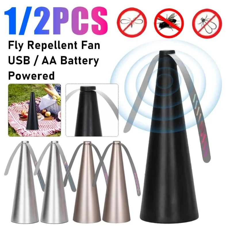 Outdoor multifunctional fan blade fly catcher, automatic fly catcher, fan with multi color selection, portable