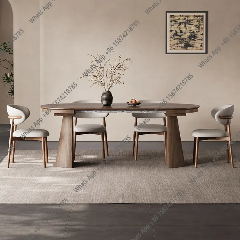 

Складной обеденный стол из массива дерева, круглый раздвижной стол, для французского ресторана, для дома, для небольшой квартиры, прямоугольный обеденный стол