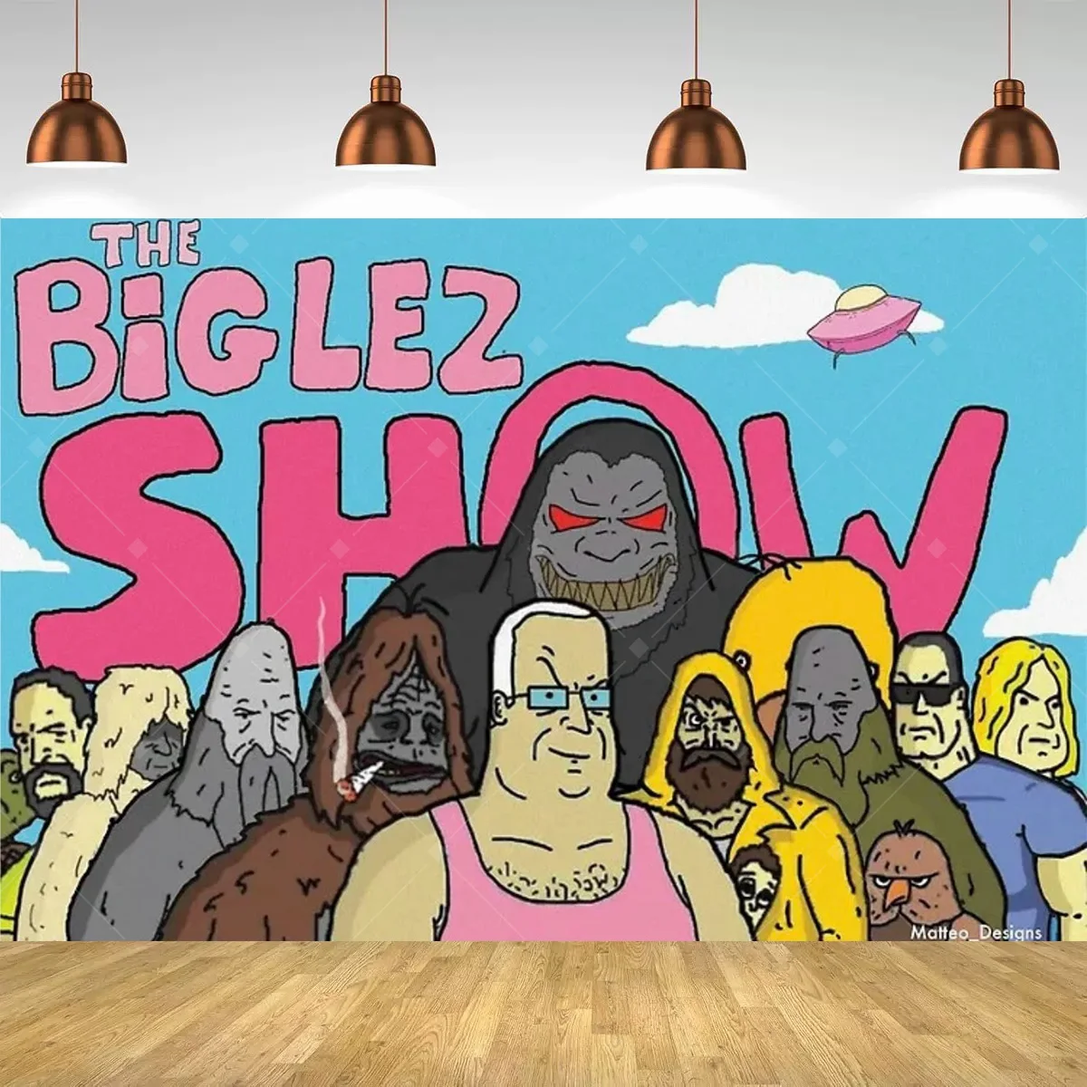 The Big Lez Show Sassy The Sasquatch Hintergrundposter, psychedelischer Cartoon-Wandkunstdruck, Heimdekoration für Zimmer, ästhetisches Banner – Detail 4