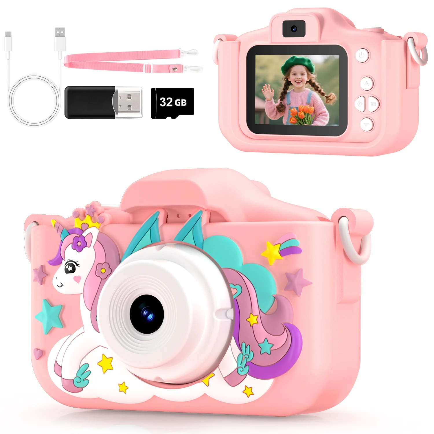 Kids HD Digital Camera Photo & Video Recording Fun Mini Games Birthday Gift For Kids