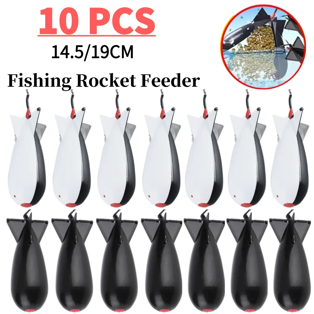

10PCS Carp Fishing Rocket Feeder Spod Bomb Float Lure Bait Holder Container Spomb Pellet Feeders Position Fishing Accessories