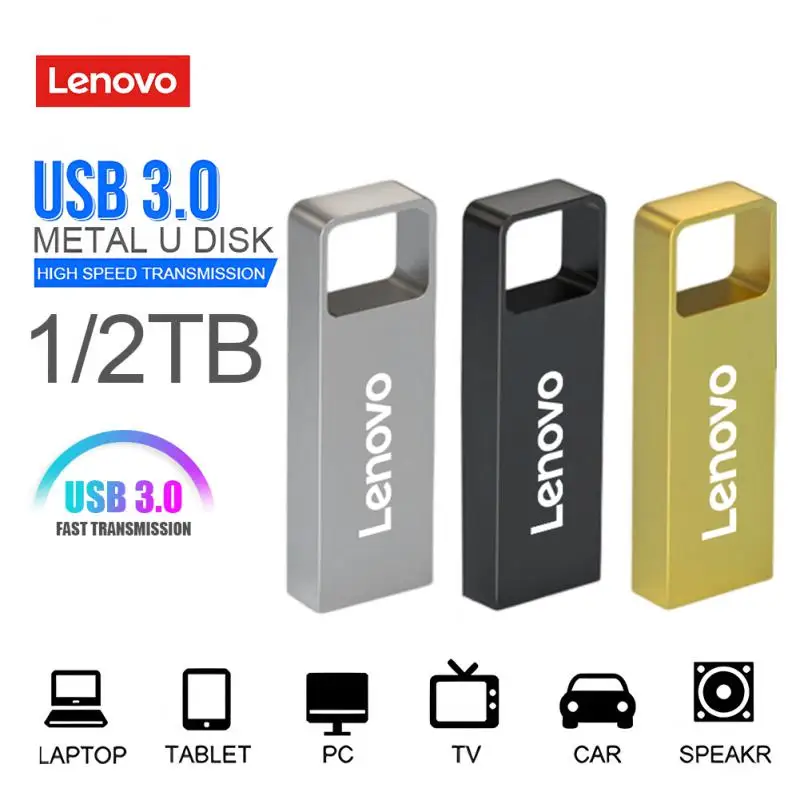 Lenovo USB Flash Drive 2TB 1TB Pen Drive Usb3.0 High Speed Transmission PenDrive Memory Flash Disk For PC Phone Tablet Car