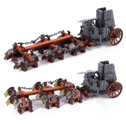 MOC Medieval lotr Dwarf Soldiers Boar Goat Chariot Animals Figures Model Building Blocks Lord Bricks Toys For Children gifts
