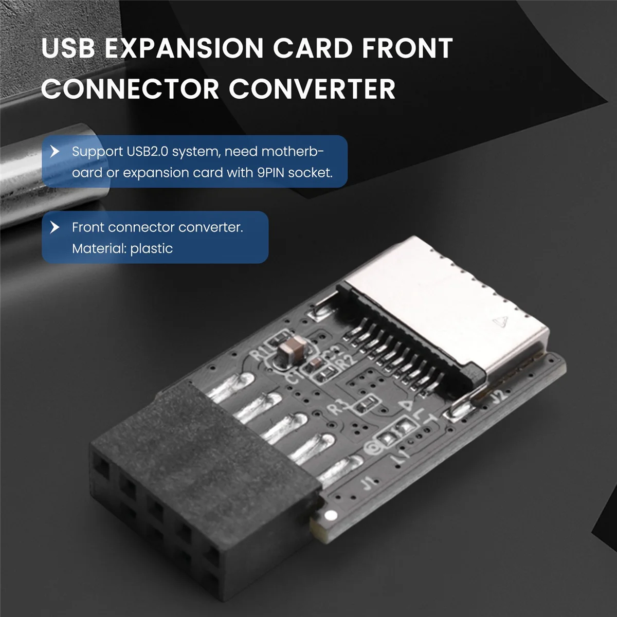 Moederbord Usb2.0 9pin Naar TYPE-C A-KEY Front Connector Converter Usb3.2 TYPE-E Interface Header Adapter Extender Kaart