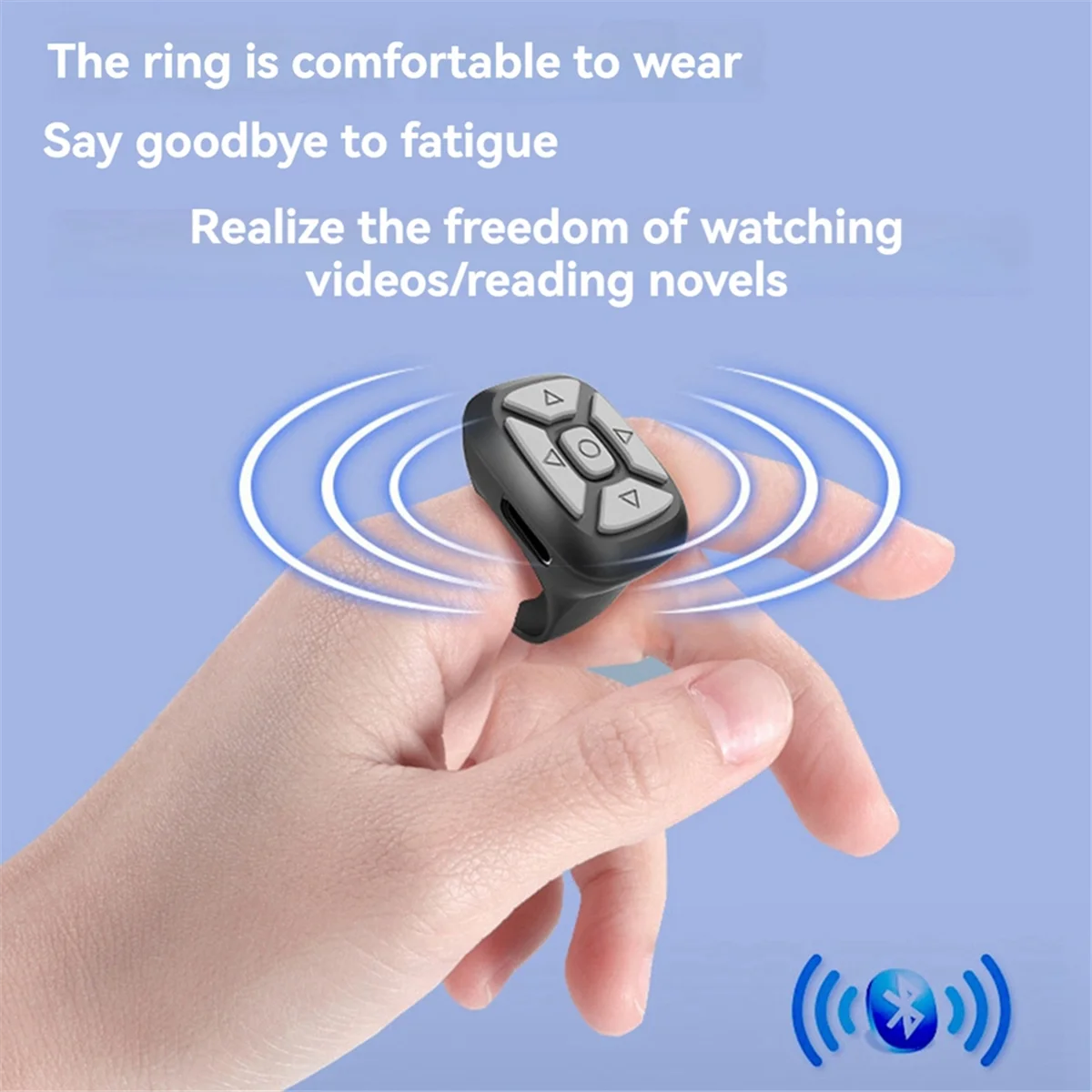 Wireless Bluetooth Remote Controller Mobile Phone Selfie Controller Ring Mobile Phone Remote Controller Black