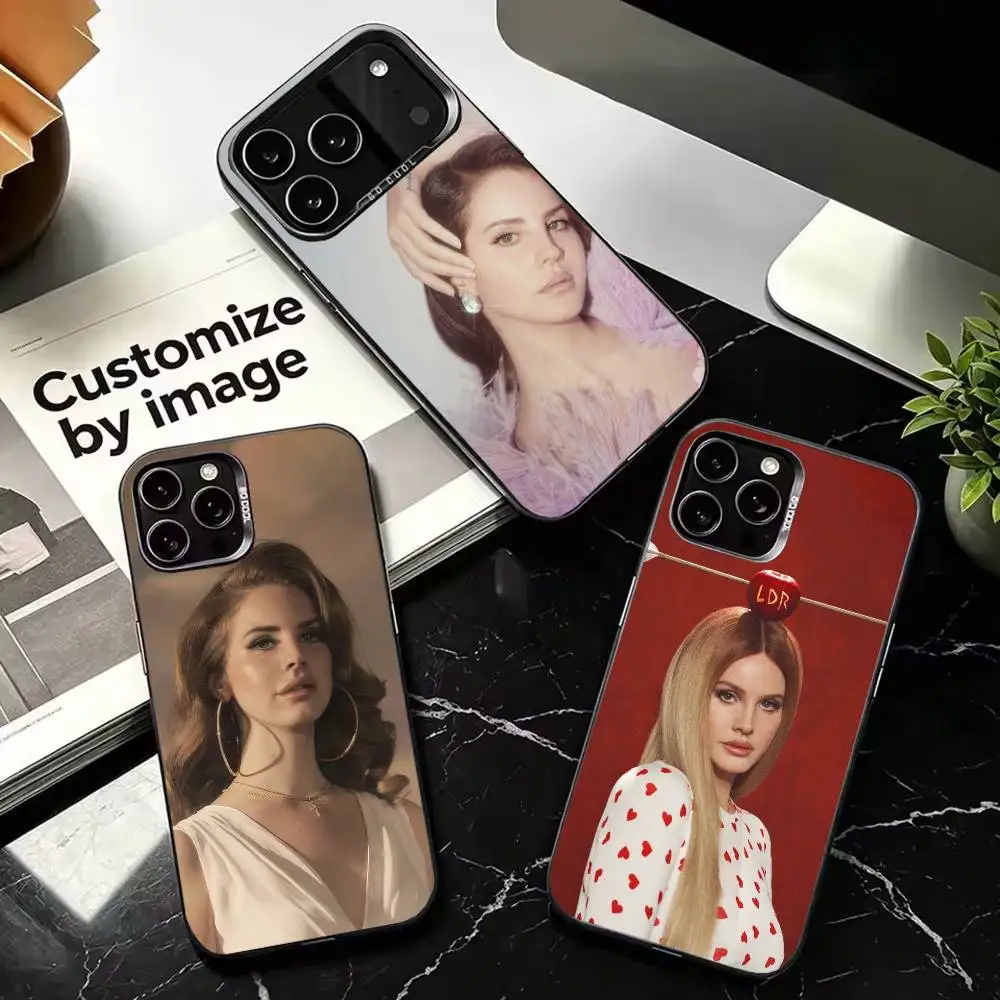 Singer Lana Del Rey Colorful Silver Protective Cell Phone Case, Fit for iPhone 11,12,13,14,15,16,17,Plus,Pro Max,XS,Mini
