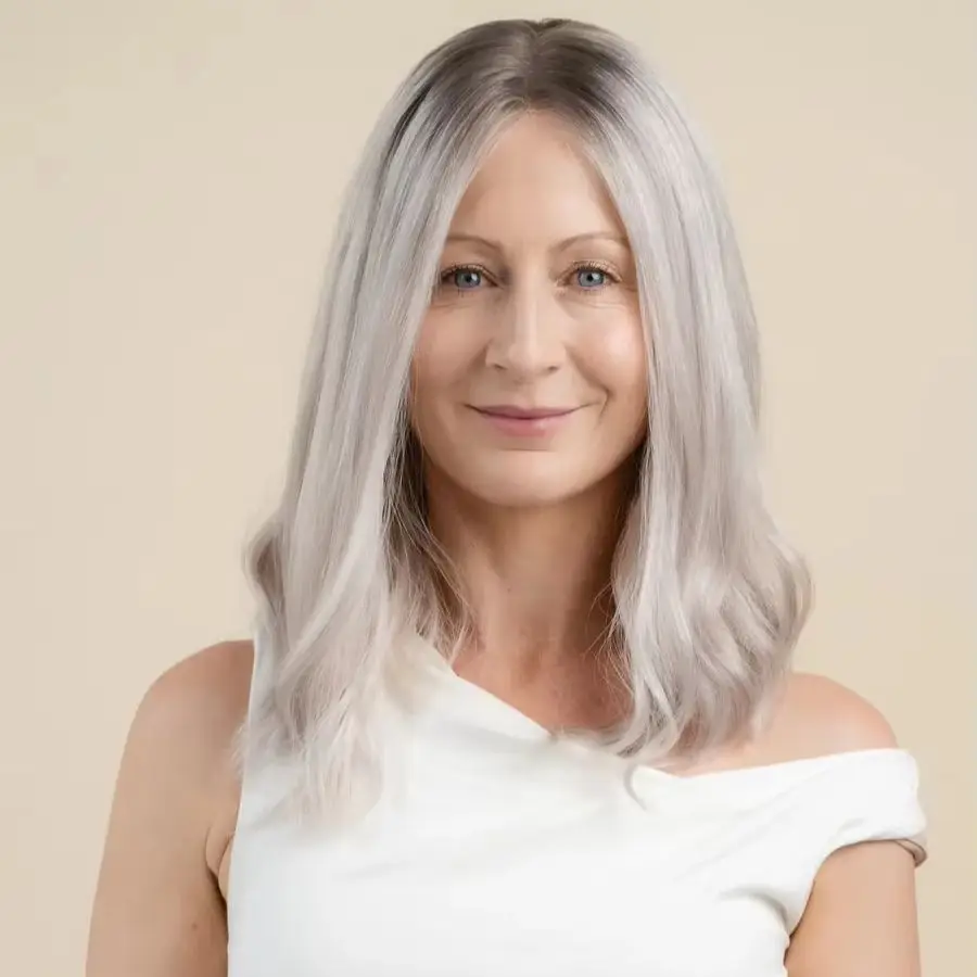 Cool Silver Blonde Wig for Women Synthetic Short Bob Hair Realistic Look Wig w Soft Roots Cosplay Daily Use 13x4 Lace Front Wig