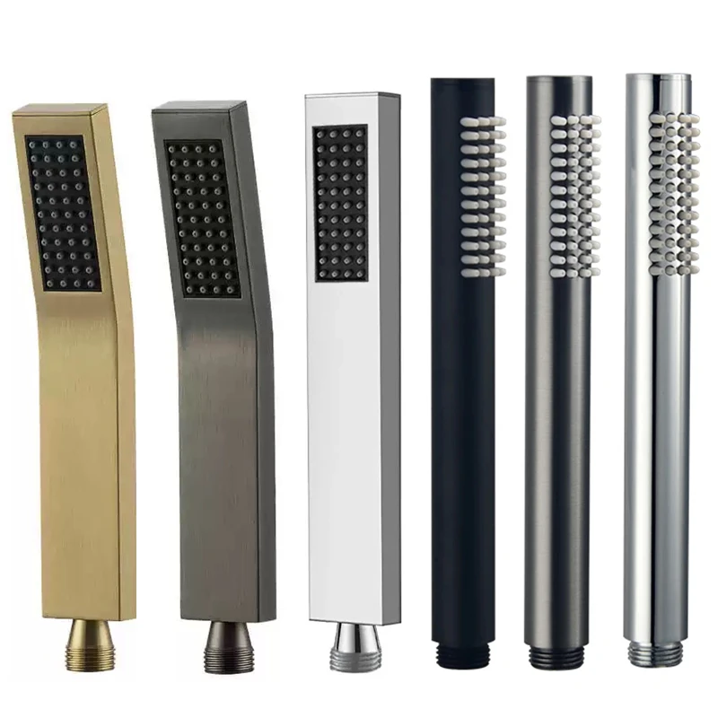 Handheld Bathroom Faucet High-pressure Water-Saving Shower Head Hardware Accessories Round/Square Solid Brass Hand-Hold Shower